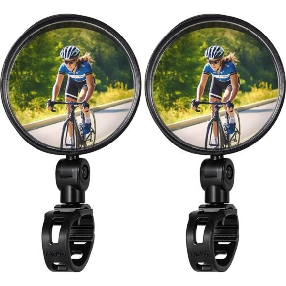 Bike Mirror, Bicycle Cycling Rear View Safe Mirrors, Adjustable Rotatable - Picture 1 of 7